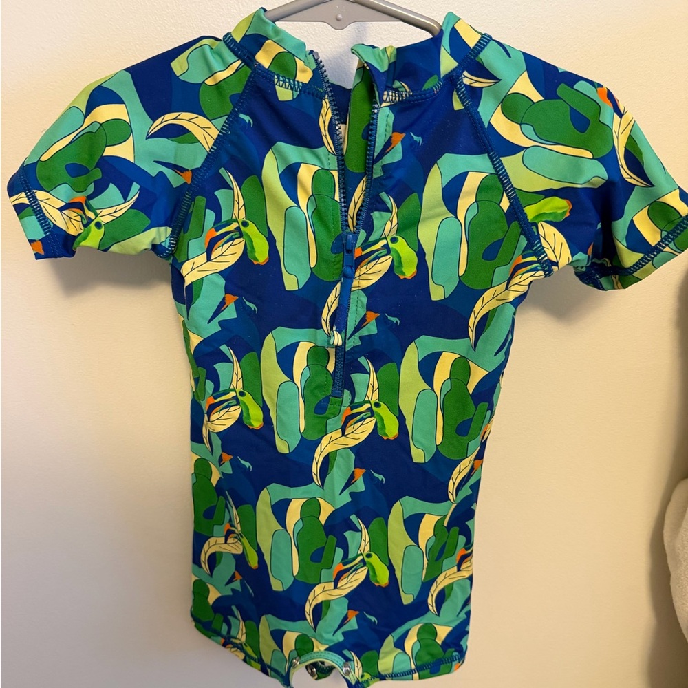 Kids Swimwear with Green and Blue Pattern 9M